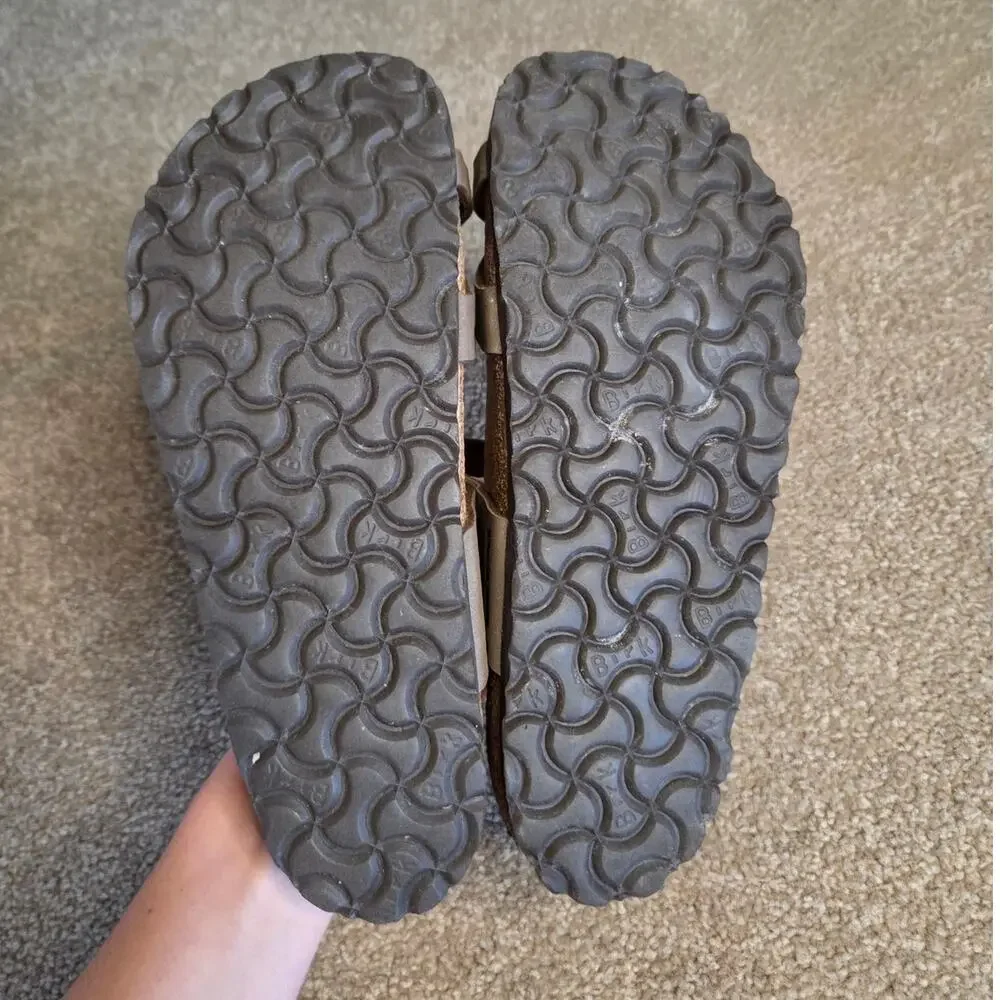 birkenstock mayari leather toe strap sandal Birkibuc Stone Sandals cork bed 39 - Picture 4 of 6